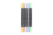 Skriv- och ritverktyg - Creativ Company Double-sided Textile Markers - Pastel 6pcs. - 34829