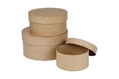 Konst- och hantverksmaterial - Creativ Company Round Boxes Papier-mache 3pcs. - 263700