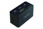 USB Hub - LogiLink USB 3.0 hub with all-in-one card reader black USB Hub - 3 porte - Svart - CR0042