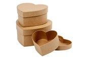 Konst- och hantverksmaterial - Creativ Company Hearts Boxes Papier-mache 3pcs. - 263760
