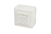 Nätverks tillbehör - LogiLink NP0124 Cat.6A wall outlet 2 x RJ45 shielded with backbox pure white - NP0124
