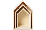 Hängare & krokar - Creativ Company Wooden Houses with Hanging Hook 3pcs. - 55920