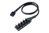 Strömkabel (extern) - Akasa FLEXA FP5H - fan power splitter - 4 pin PWM to 4 pin PWM - 30 cm - AK-CBFA08-30BK