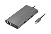 Dockning - LogiLink USB 3.2 Gen 1 docking station USB-C 10-port PD silver - UA0383