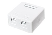Nätverks tillbehör - LogiLink Surface mount box for 2 keystone modules with dust shutter white - NK4032