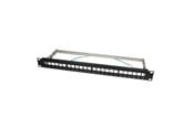 Nätverks tillbehör - LogiLink 19" Patch panel for 24 keystone jacks 1U unloaded black - NK4042