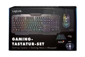 Tangentbord - LogiLink Gaming-Set keyboard mouse and mouspad - Gaming Tangentbord - Tysk - Svart - ID0185