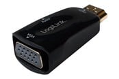 Displaykabel - LogiLink HDMI adapter A/M to VGA/F + 3.5 mm/F 1080p black - CV0107