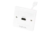 Nätverks tillbehör - LogiLink HDMI wall plate 1-port with HDMI-A cable F/F 4K/30 Hz white - AH0014