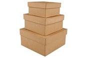 Konst- och hantverksmaterial - Creativ Company Square Boxes Papier-mache 3pcs. - 263720
