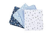 Konst- och hantverksmaterial - Creativ Company Patchwork Fabric Blue 45x55cm 4pcs. - 441835