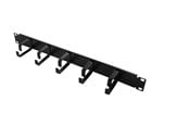 Nätverks tillbehör - LogiLink 19" cable management bar 1U with 5 fixed metal brackets black - OR101B