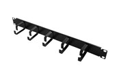 Nätverks tillbehör - LogiLink 19" cable management bar 1U with 5 fixed metal brackets black - OR101B