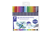 Skriv- och ritverktyg - Staedtler Double-ended watercol. brush 18pcs - 3001 TB18