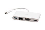 Dockning - C2G USB C to HDMI VGA USB A & RJ45 Adapter - 4K 30Hz - White - docking station - USB-C / Thunderbolt 3 - VGA HDMI - GigE - C2G29829