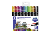 Skriv- och ritverktyg - Staedtler Double-ended perm. pens 18 pcs - 3187 TB18