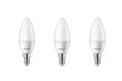 Glödlampor - Philips LED-glödlampa Candle 4.9W/827 (40W) Frosted 3-pack E14 - 929003541193