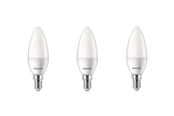 Glödlampor - Philips LED-glödlampa Candle 2.8W/827 (25W) Frosted 3-pack E14 - 929003546693