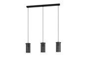 Lampor - EGLO PINTO TEXTIL 1 long table pendant 3L E27 black/clear/cut-out - 900342