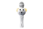 Bärbar & festhögtalare - Lenco BMC-060WH - Karaoke microphone with Bluetooth® SD slot lights Aux out- White - BMC-060WH