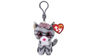 Docka, bamse och tillbehör - Ty Beanie Boo Clips - Kiki Grey Striped Cat 7cm - 2005116