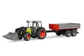 Leksaksbil - Bruder Claas Nectis 267 F with frontloader and tipping trailer - BR2112