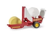 Leksaksbil - Bruder Bale wrapper with ockery and black round bales - BR2122
