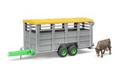 Leksaksbil - Bruder Livestock trailer with 1 cow - BR2227