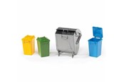 Leksaksbil - Bruder Accessories: Garbage can set (3 small 1 large) - BR2607