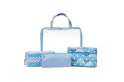 Annan personlig vård - Studio 4-part cosmetic bag set in blue and transpa - 10766-13