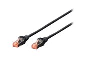 Nätverkskabel - DIGITUS patch cable - 25 cm - black RAL 9005 - Svart - 0.25m - DK-1644-0025/BL