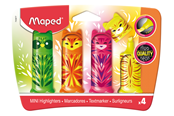 Skriv- och ritverktyg - Maped Fluo'Peps Mini Friends Highlighters x4 - 743677