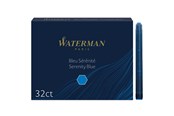 Skriv- och ritverktyg - Waterman reservoarpenna Refill bläckpatroner | Lång standard | Serenity Blå | 32 Antal - S0713001