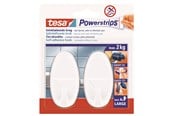 Badrumstillbehör - tesa Powerstrips Hooks Large Oval self-adhesive White - 58013-00045-20