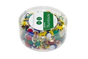Skrivbordstillbehör - b.n.t/office thumbtacks - 8 mm head diameter - assorted colours - pack of 500 - 746450