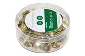 Skrivbordstillbehör - b.n.t/office Thumbtacks - 8 mm head diameter - gold - pack of 100 - 746500
