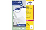 Papper, Fotopapper & Etiketter - Avery Etiketter med QuickPeel™ och Ultragrip, Precisa utskifter, enkel avtagning och påklistring, 63,5 x 33,9 mm, Laserskrivare - L7159-100