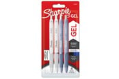 Skriv- och ritverktyg - Sharpie S-Gel | Gelpennor | Mediumspets (0.7mm) | Frost Blue & White Pearl pennkroppar | Svart & Blått bläck | 4 stycken - 2162647