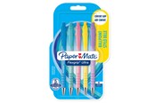 Skriv- och ritverktyg - Paper Mate Flexgrip Ultra Pastell Kulspetspennor | Mediumspets (1.0mm) | Blått bläck | Pennkropp i pastellfärger | 5 stycken - 2162277