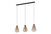 Lampor - EGLO ADWICKLE long table pendant black/natural - 43777
