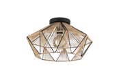 Lampor - EGLO ADWICKLE ceiling lamp black/natural - 43775