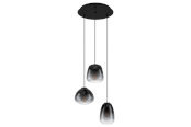 Lampor - EGLO AGUILARES cluster pendant lamp black/smoke colored - 900196