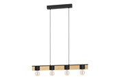 Lampor - EGLO BAILRIGG long table pendant black/brown - 43902