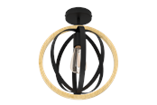 Lampor - EGLO BASILDON ceiling lamp black/wood - 43736