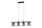 Lampor - EGLO CATTERICK long table pendant black - 43773