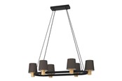 Lampor - EGLO EDALE LANGBORD 6L E27 L1080 SORT/TRÆ/CAPPUCCINO - 43782