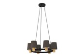 Lampor - EGLO EDALE LYSEKRONE 6L E27 Ø700 SORT/TRÆ/CAPPUCCINO - 43781