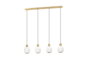 Lampor - EGLO MANZANARES long table pendant white/brushed brass - 900306