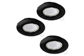 Lampor - EGLO PENETO recessed spotlight Ø78 mm LED 4.6W 3000K 3-pack black - 900752