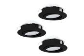 Lampor - EGLO PINEDA recessed spotlight Ø84 mm 3000K dimmable 3-pack black - 900749